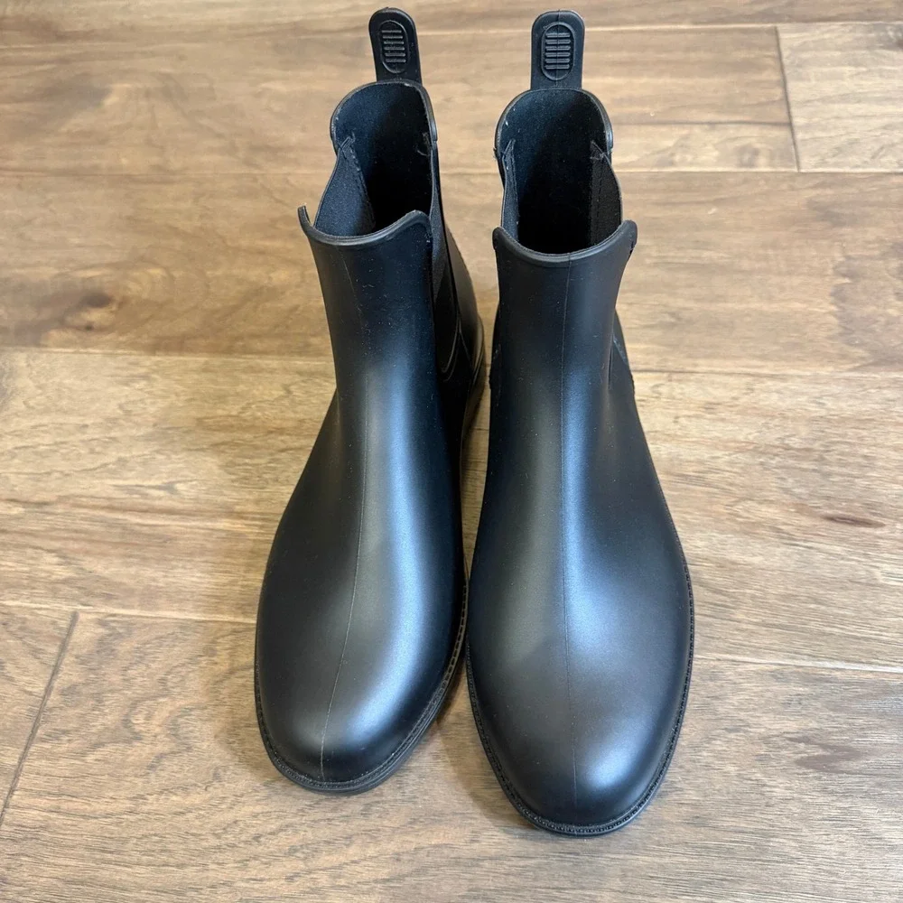 Asgard Womens Black Chelsea Rain Boots Waterproof Matte Ankle Booties Size 9.5‎